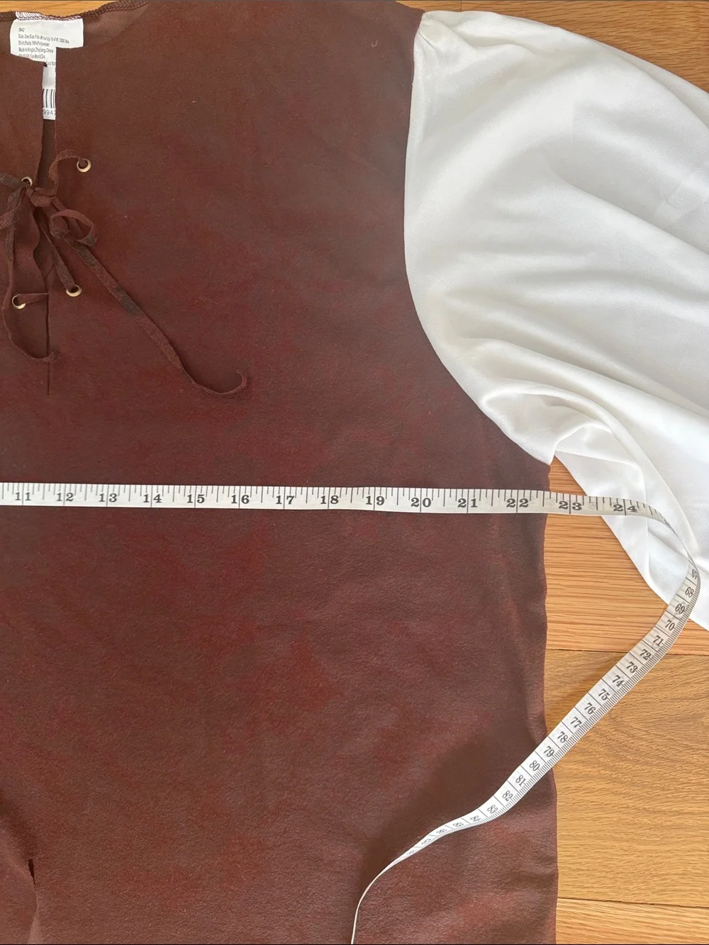 Kids Two-Tone Lace-Up Top in Brown and White